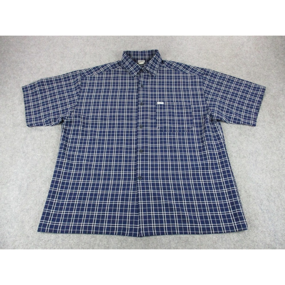 CalTop Shirt Mens 4XL XXXXL Blue Plaid Button Up Short Sleeve OG Chicano Vato
